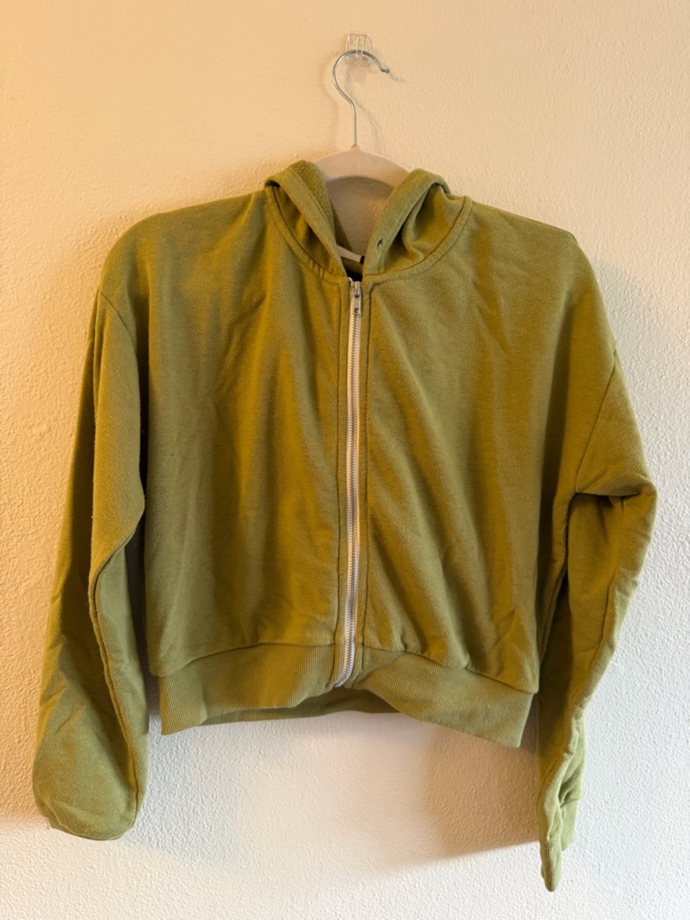 Green Zip-Up Hooded Fleece Jacket